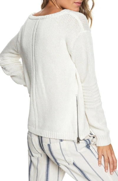 Shop Roxy Glimpse Of Romance Cable Knit Sweater In Marshmallow