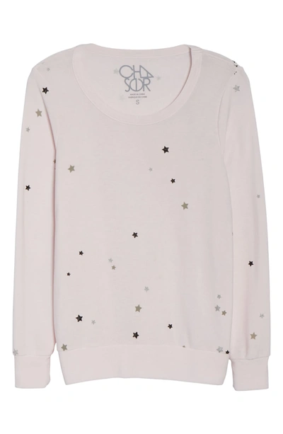 Shop Chaser Glitter Stars Sweatshirt In Pearl