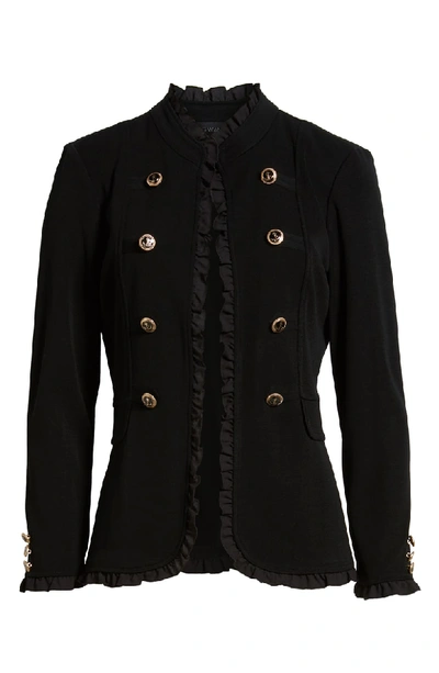 Shop Ming Wang Frill Detail Jacket In Black
