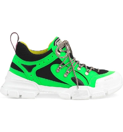 Shop Gucci Flashtrek Sneaker In Green