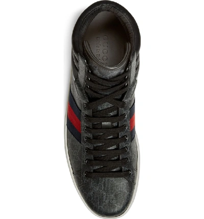 Shop Gucci New Ace High Gg Supreme Sneaker In Black/ Anthracite