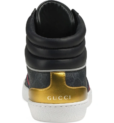 Shop Gucci New Ace High Gg Supreme Sneaker In Black/ Anthracite