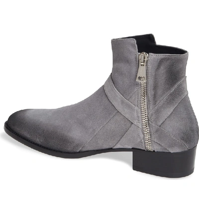 Shop Grand Voyage Bowie Zip Boot In Grey Suede/ Black