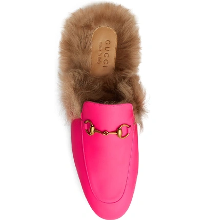 Shop Gucci Princetown Genuine Shearling Lined Mule Loafer In Pink/ Pink