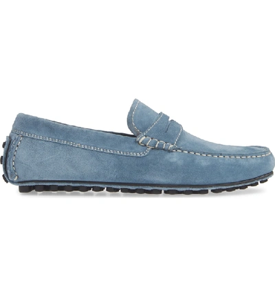 Shop Robert Talbott Le Mans Penny Driving Loafer In Light Blue Suede