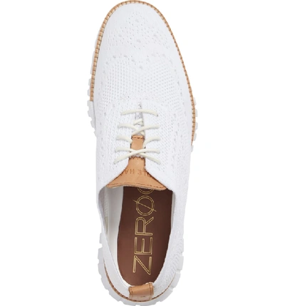Shop Cole Haan Zerogrand Stitchlite Wingtip In Optic White/ Ivory