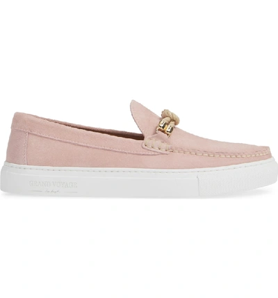 Shop Grand Voyage Britton Square Knot Loafer In Rose Suede