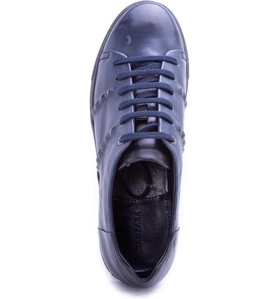 Shop Zanzara Strozzi Studded Sneaker In Navy Leather