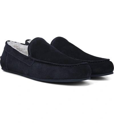 Shop Vince Gino Genuine Shearling Slipper In Coastal Blue