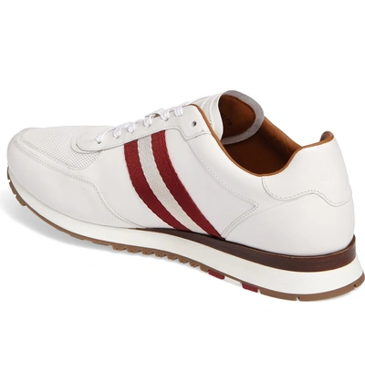 Shop Bally Aston Sneaker In White/ Red