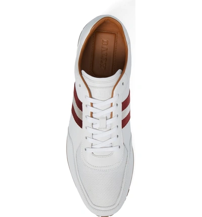 Shop Bally Aston Sneaker In White/ Red