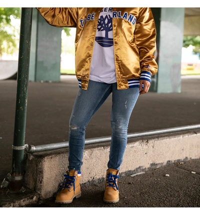 Shop Timberland Premium Nba Collection Boot In Wheat Nubuck/ Golden State