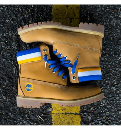 Shop Timberland Premium Nba Collection Boot In Wheat Nubuck/ Golden State