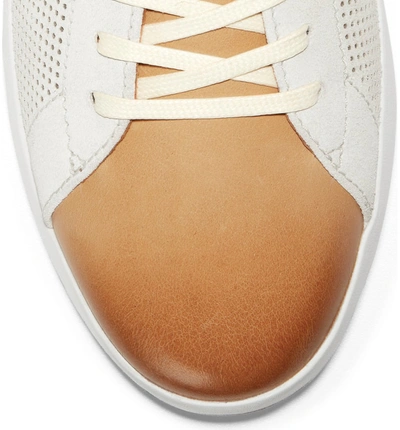 Shop Cole Haan Grandpro Tennis Sneaker In Ivory Suede/ Leather