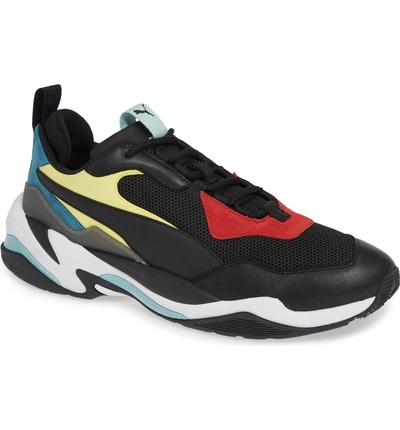 Shop Puma Thunder Spectra Sneaker In  Black/  Black/ White