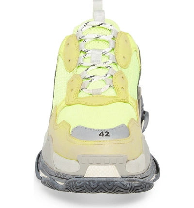 Shop Balenciaga Triple S Retro Sneaker In Jaune Fluo