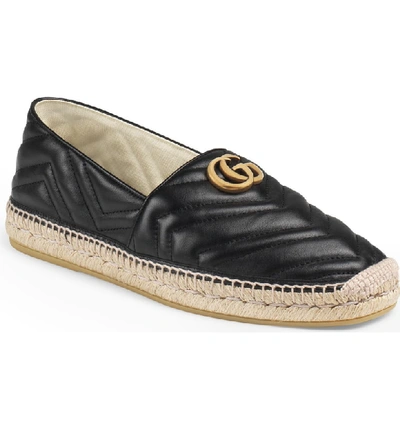 Shop Gucci Alejandro Quilted Espadrille In Nero