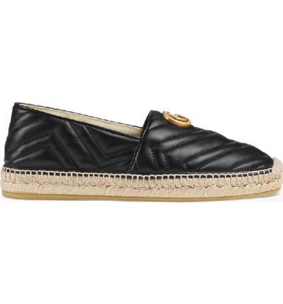 Shop Gucci Alejandro Quilted Espadrille In Nero
