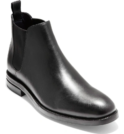 Shop Cole Haan Wakefield Grand Waterproof Chelsea Boot In Black Leather