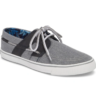 Shop Tommy Bahama Stripe Breaker Sneaker In Grey/ Black Linen/ Leather