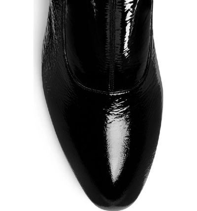 Shop Gucci Printyl Patent Leather Zip Boot In Nero/ Nero