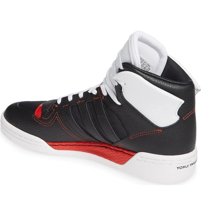 Shop Y-3 X Adidas Hayworth High Top Sneaker In Black/ Black/ Red
