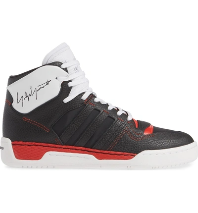 Shop Y-3 X Adidas Hayworth High Top Sneaker In Black/ Black/ Red