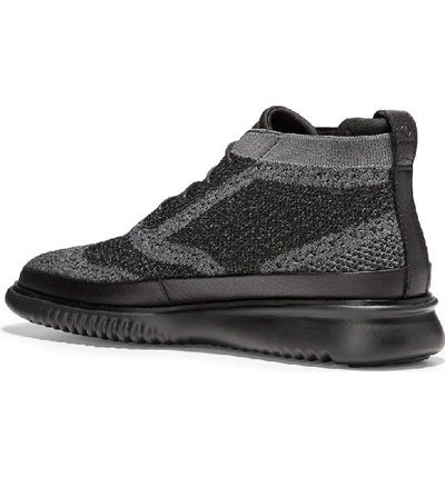 Shop Cole Haan 2.zerogrand Stitchlite Water Resistant Chukka Boot In Black Heathered Knit