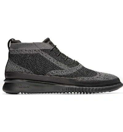 Shop Cole Haan 2.zerogrand Stitchlite Water Resistant Chukka Boot In Black Heathered Knit