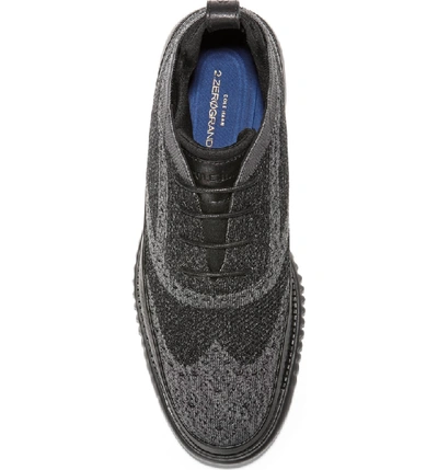 Shop Cole Haan 2.zerogrand Stitchlite Water Resistant Chukka Boot In Black Heathered Knit