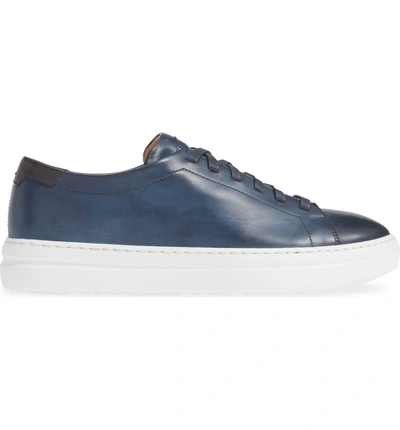 Shop Magnanni Bartolo Sneaker In Navy Leather