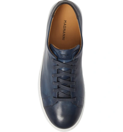 Shop Magnanni Bartolo Sneaker In Navy Leather