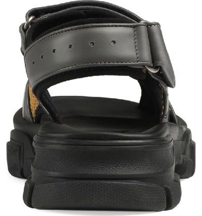 Shop Gucci Agru Sport Sandal In Dark Grey