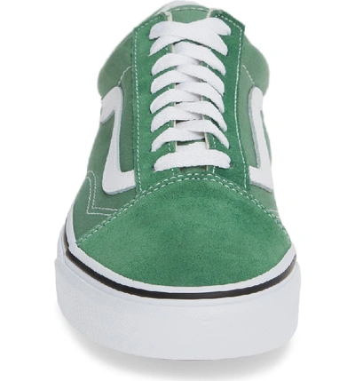 Shop Vans 'old Skool' Sneaker In Deep Grass Green/ True White