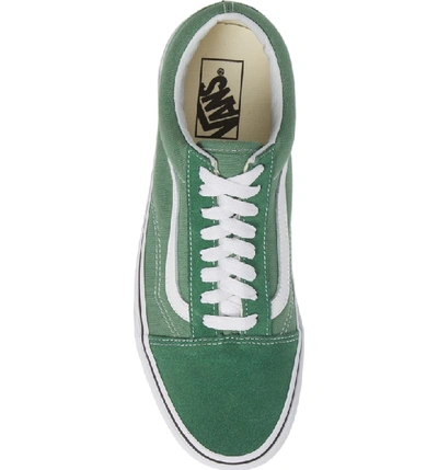 Shop Vans 'old Skool' Sneaker In Deep Grass Green/ True White