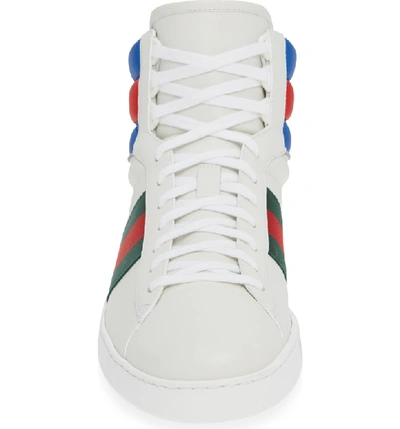 Shop Gucci New Ace Stripe High Top Sneaker In Bianco White