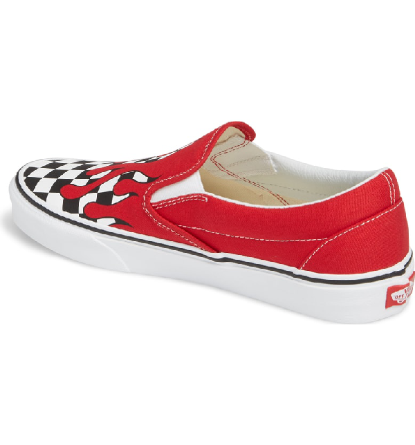 red flames checkered vans