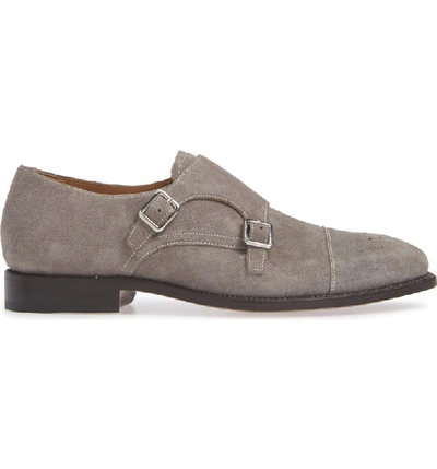 Shop Robert Talbott Sausalito Double Monk Strap Shoe In Grey Suede