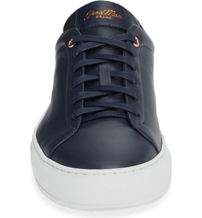 Shop Good Man Brand Edge Sneaker In Navy Leather