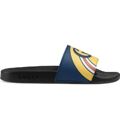 Shop Gucci Pursuit Rainbow Sport Slide In Electric Blue