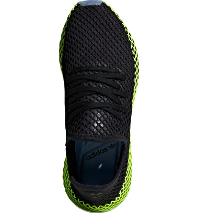 Shop Adidas Originals Deerupt Runner Sneaker In Black/ Black/ Ash Blue
