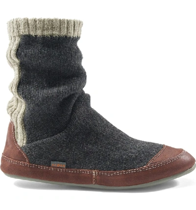 Shop Acorn 'slouch Boot' Slipper In Charcoal Ragg Wool