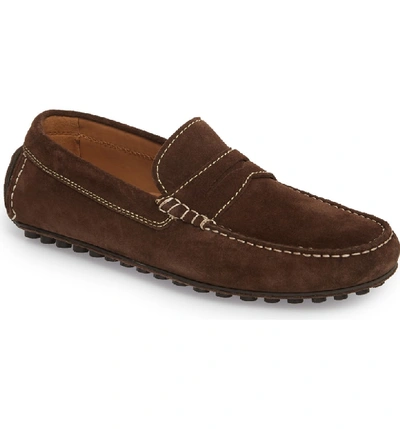 Shop Robert Talbott Le Mans Penny Driving Loafer In Chocolate