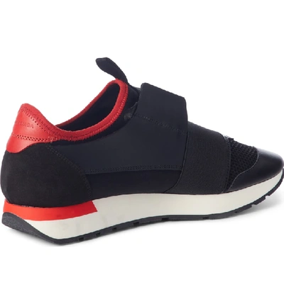 Shop Balenciaga Race Runner Sneaker In Black / Rouge