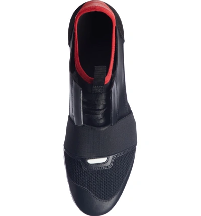 Shop Balenciaga Race Runner Sneaker In Black / Rouge