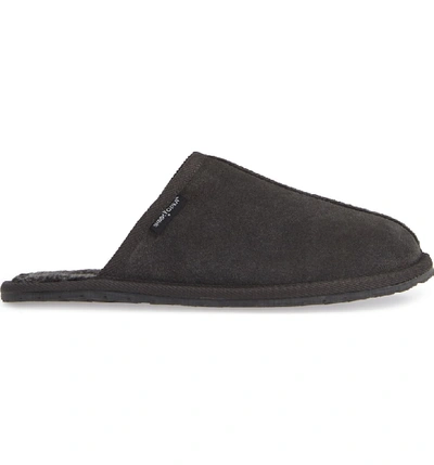 Shop Minnetonka Franklin Scuff Slipper In Charcoal Suede