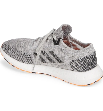 Shop Adidas Originals Pureboost Go Running Shoe In Grey/ Black/ Orange