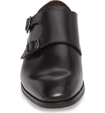 Shop To Boot New York Benjamin Double Monk Strap Shoe In Black Leather