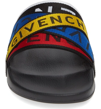 Shop Givenchy Logo Slide Sandal In Multicolored