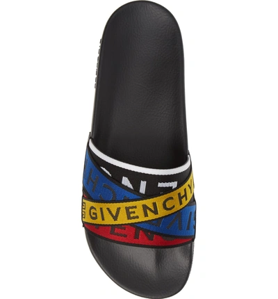 Shop Givenchy Logo Slide Sandal In Multicolored